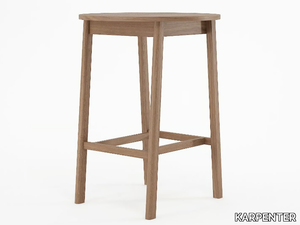 CIRCA17 - Round solid wood high table _ KARPENTER