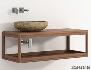 DÆK - Wall-mounted teak vanity unit _ KARPENTER