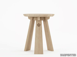 EAST - Round solid wood stool _ KARPENTER