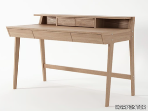 K/DESK - Solid wood writing desk with drawers _ KARPENTER