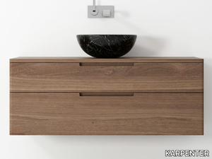 BAKER - Wall-mounted solid wood vanity unit with drawers _ KARPENTER