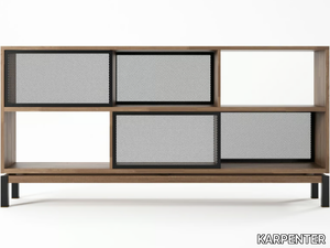 COLOR BE BOP SEE-THROUGH - Double-sided teak sideboard with sliding doors _ KARPENTER