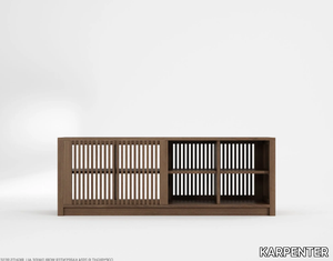 HORIZONTAL DIVIDER 153 - Wooden horizontal rack with sliding doors _ KARPENTER