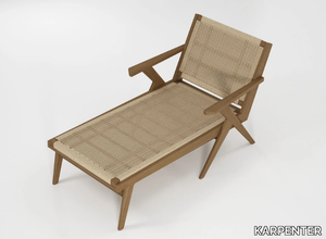 TRIBUTE OUTDOOR - Teak sun lounger with armrests _ KARPENTER