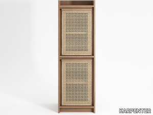 ROOTS - Solid wood and rattan highboard with doors _ KARPENTER