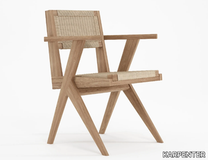 TRIBUTE - Solid wood chair with armrests _ KARPENTER