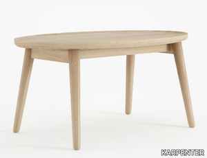 EAST - Medium oval solid wood coffee table _ KARPENTER