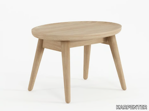 EAST - Small oval solid wood coffee table _ KARPENTER