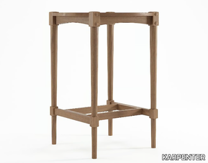 KATCHWORK - Round solid wood high table _ KARPENTER