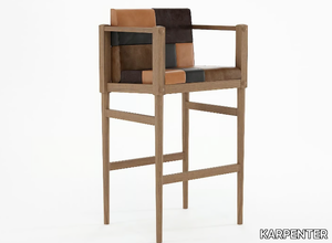 KATCHWORK - Solid wood barstool with armrests _ KARPENTER