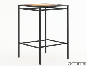 PLANKE - Square reclaimed wood high table _ KARPENTER