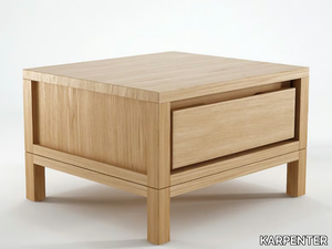 SOLID - Square wooden bedside table with drawers _ KARPENTER