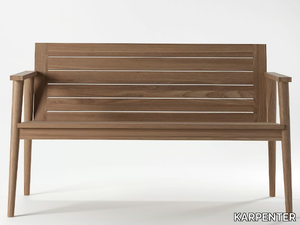 VINTAGE OUTDOOR - Teak garden bench with armrests _ KARPENTER