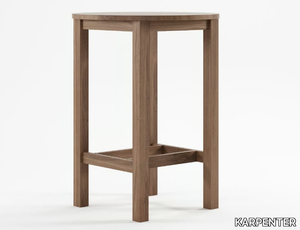 SOLID - Round solid wood high table _ KARPENTER