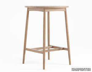 TWIST - Round solid wood high table _ KARPENTER