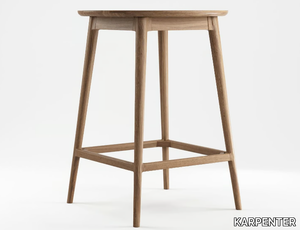 VINTAGE - Round solid wood high table _ KARPENTER