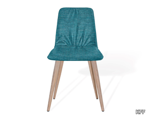 MAVERICK CASUAL - Upholstered chair with wooden structure with 4 conical legs _ KFF