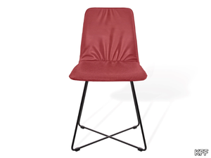 MAVERICK CASUAL - Upholstered chair with metal cross base _ KFF