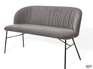 ALVARO - Upholstered fabric bench with back _ KFF