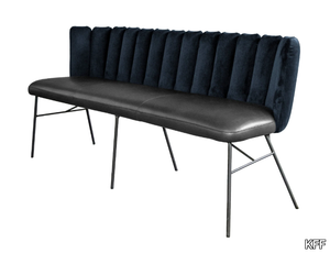 GAIA - Upholstered leather bench with back _ KFF