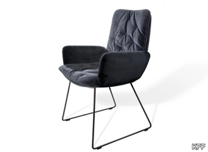 ARVA STITCH - Sled base upholstered chair with armrests _ KFF