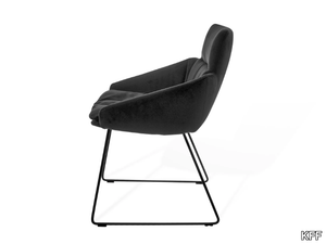 FAYE CASUAL - Side chair with low armrests and tubular steel skid frame _ KFF