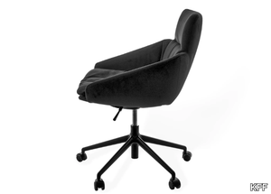 FAYE - Side chair with low armrests, 5-leg-star-frame SL, castors _ KFF