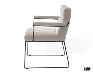 D-FINE - Side chair with armrests and tubular steel skid frame _ KFF