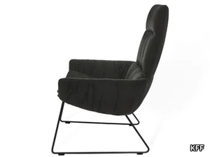 FAYE CASUAL LOUNGE - Armchair with tubular steel skid frame _ KFF