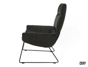 FAYE - Armchair with tubular steel skid frame _ KFF