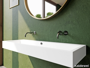 PURO DOUBLE - Wall-mounted double enamelled steel washbasin _ Kaldewei