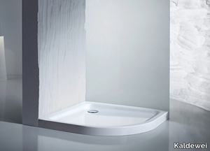 ARRONDO WITH PANEL - Anti-slip corner enamelled steel shower tray _ Kaldewei