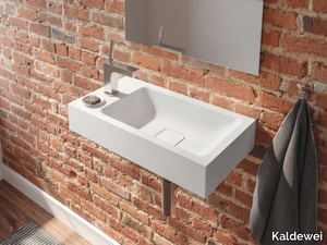 CONO - Rectangular wall-mounted enamelled steel handrinse basin _ Kaldewei