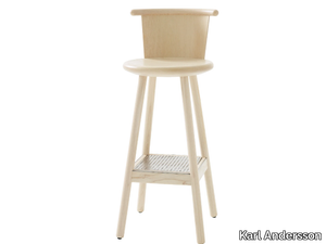 MILO - Wooden barstool with footrest _ Karl Andersson