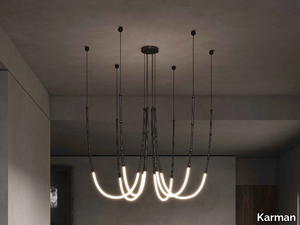 LEDA - LED aluminium chandelier _ Karman