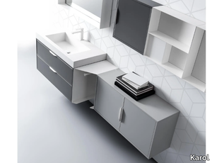 MUTEVOLE 09 - Wall-mounted vanity unit with towel rail _ Karol