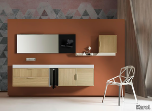 MUTEVOLE 01 - Wall-mounted vanity unit with drawers _ Karol