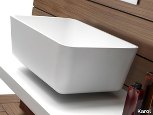 ARAL - Countertop rectangular Cristalplant® washbasin _ Karol