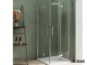 BLACKBERRY QM+QM - Corner shower cabin with folding door _ Karol