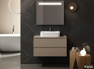 SIGNATURE 09 - Single wall-mounted vanity unit with integrated washbasin _ Karol