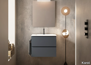 SIGNATURE 10 - Single wall-mounted vanity unit with integrated washbasin _ Karol