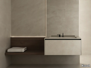 TOSCA 10 - Single wall-mounted vanity unit with integrated washbasin _ Karol