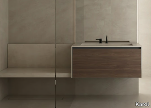 TOSCA 09 - Single wall-mounted vanity unit with integrated washbasin _ Karol