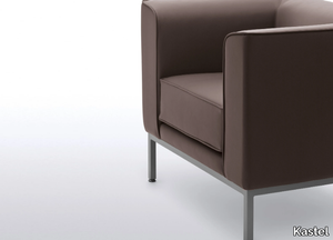 KORALL - Leather armchair with armrests _ Kastel