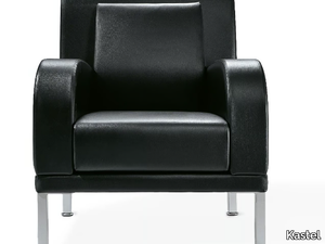 KRISTALL - Leather armchair with armrests _ Kastel