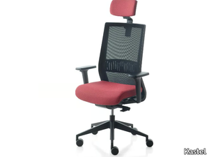 KARMA - Office chair with headrest with 5-Spoke base _ Kastel