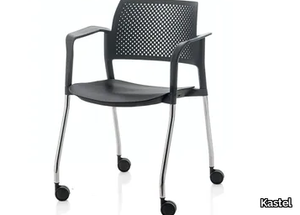 KYOS - Reception chair with castors with linking device _ Kastel