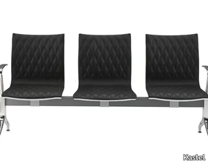 KRUNA PLUS - Freestanding leather beam seating with armrests _ Kastel