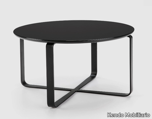 CLIK CRUCETA - Round steel and wood coffee table _ Kendo Mobiliario