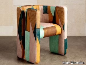 FAIRFAX - Upholstered fabric chair with armrests _ Kelly Wearstler
